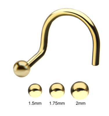 14kt Nose Screw With A 2mm Ball Top (1)