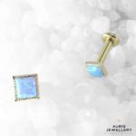 Labret de top de rombo de oro 14k con opal de Auris Jewellery yannipiercing envio gratis tienda online
