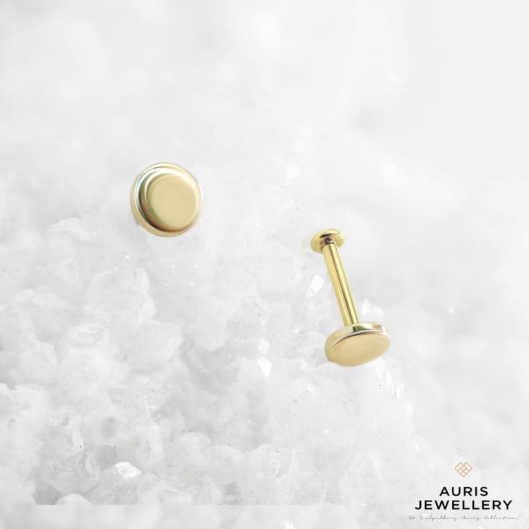 Labret de top de disco simple de oro 14k de Auris Jewellery yannipiercing envio gratis tienda online