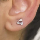 Labret Piramia Corazón - Titanio GI 2 Joya Triple Corazón