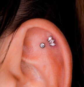 Yanni Piercing Joya Titanio Tandem Tiara Y Circonita Plana