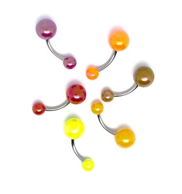 Yanni Piercing Joyas Titani Grado Implante Banana Colores Acero Quirurgico Ombilgo 2