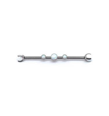 Yanni Piercing Joyas Titanio Grado Implante Industrial Opalo Blanco Triple (1)