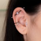 Yanni Piercing Joya Titanio Diseño Aro Clicker Circonita Industrial