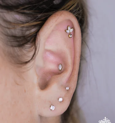 Diseño Clover Mistico Circonita Engarzada