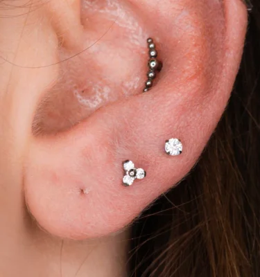 Diseño Petit Roof Circonitas Engarzadas Clicker Liso